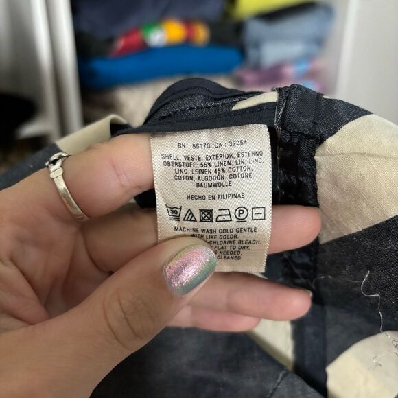 POSTMARK ANTHROPOLOGIE size 2 Linen Chevron Striped Sleeveless Dress - Picture 5 of 6